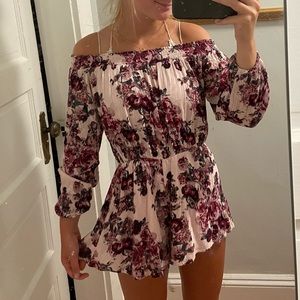 Floral off the shoulder  romper